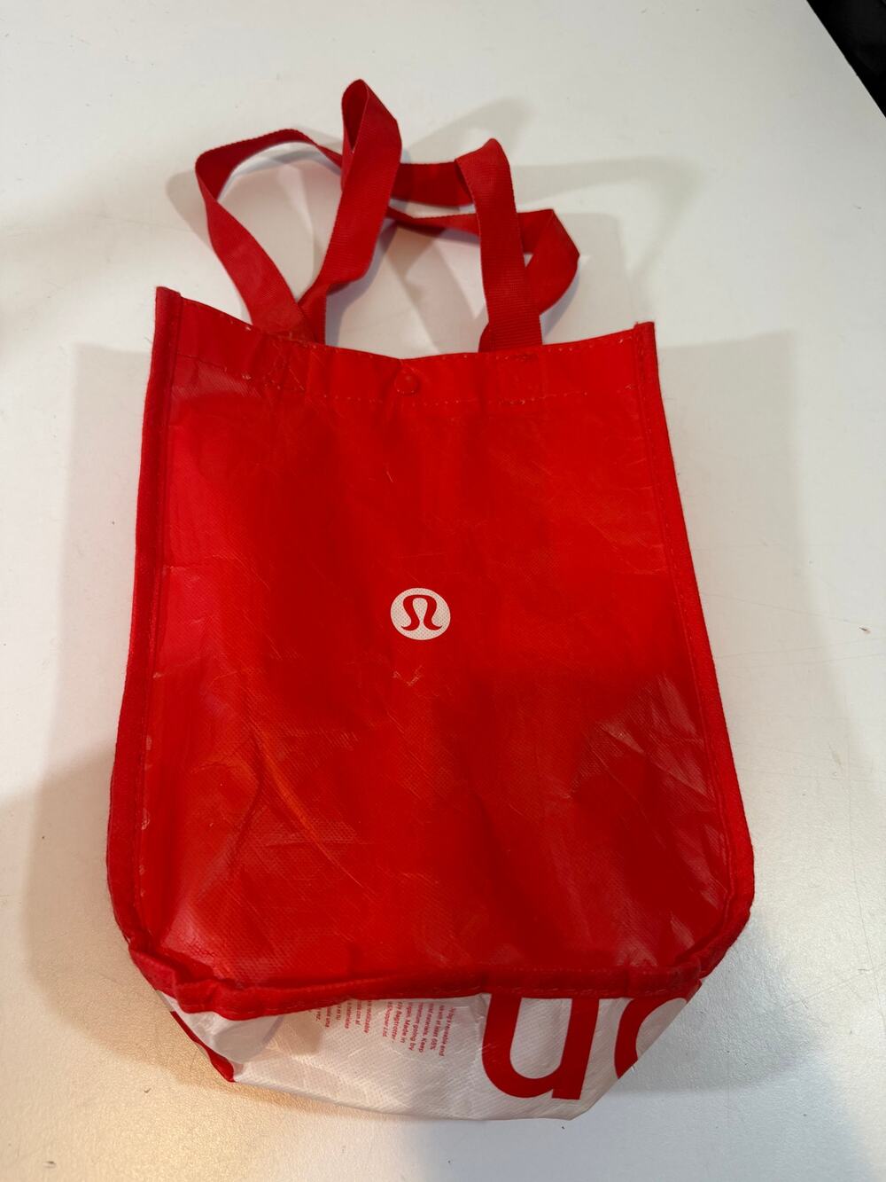 Lululemon Reusable Shopping Tote Bag Large Red With White